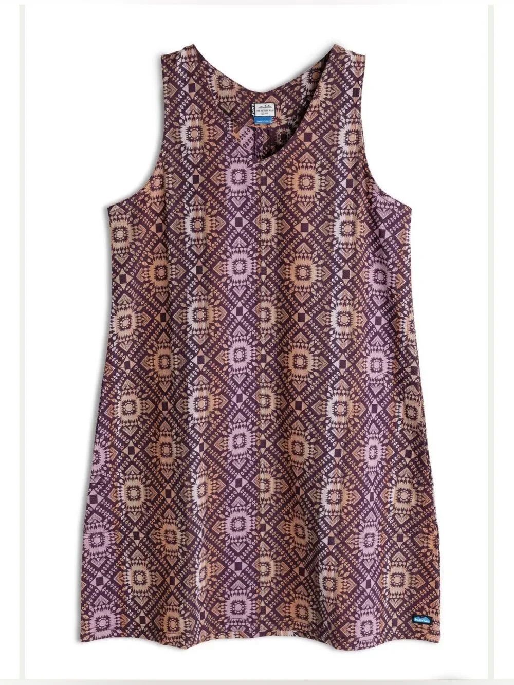 Kavu PACIFIC VISTA Trail Chic Maroon 100% Organic Cotton Medallion Shift Dress